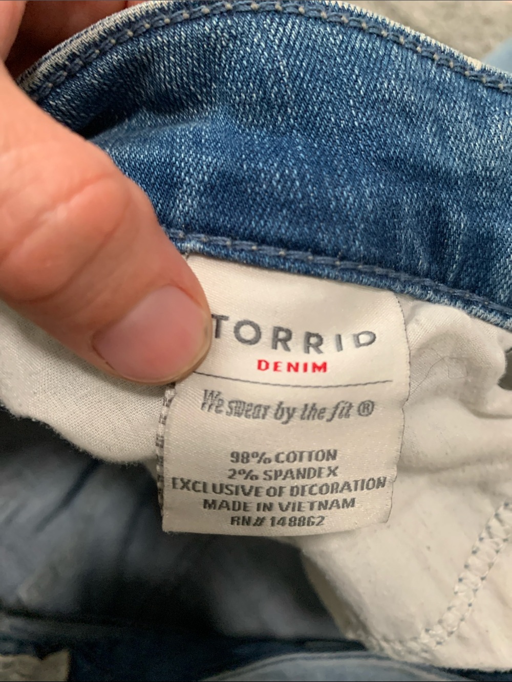 torrid Light Wash Blue Distressed Lace Panels Boyfriend Jeans - Picture 11 of 11